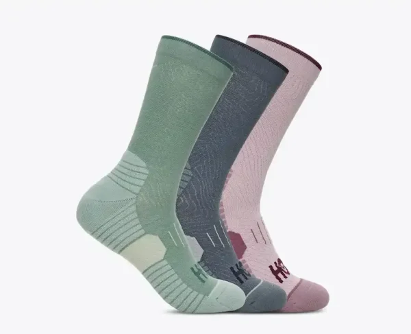 HOKA Crew Run Sock 3-Pack Rosemary/Faded Navy/Lilac Cream