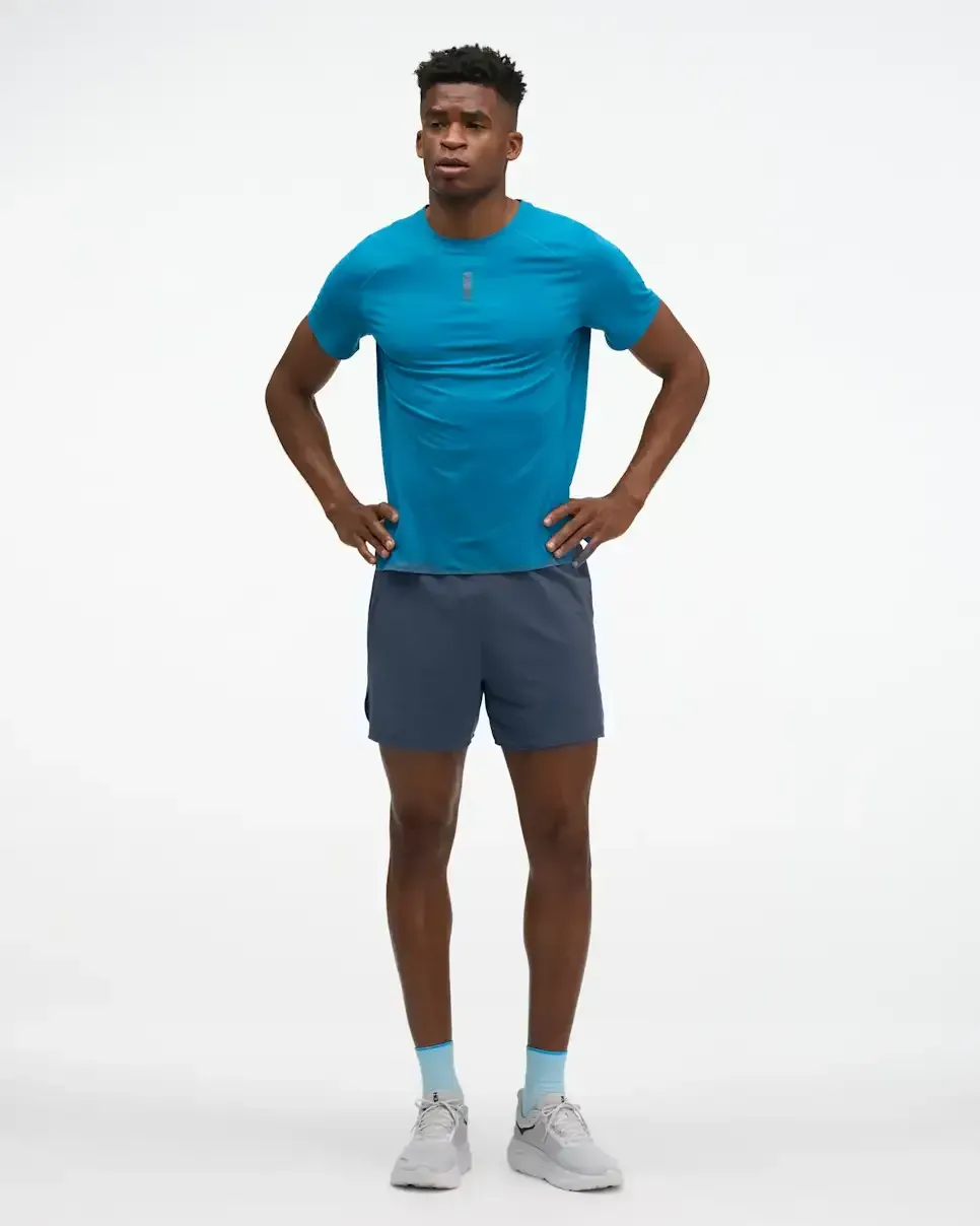 HOKA EveryRun Short Sleeve Night Glow Blue
