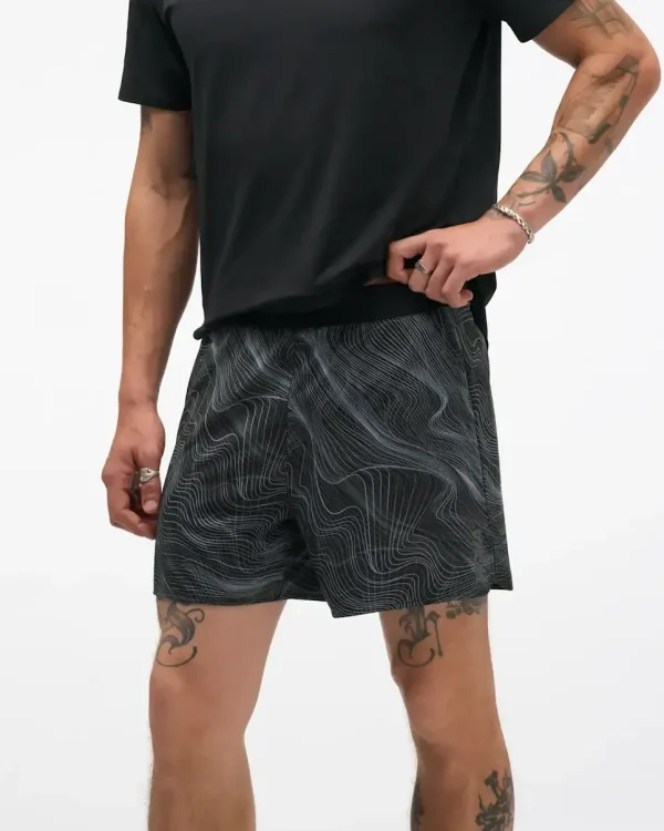 HOKA Glide Short 5” Brief Black White Prt
